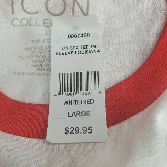 Unisex 1/4 Sleeve Louisiana Icon Collection White Red Caesars Ent Shirt 0007490 - Picture 11 of 11